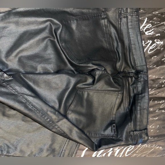 WHBM Holiday Jean High-Rise Coated Denim & Lace Slim Jeans Black 16 - Picture 8 of 16